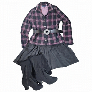 Jones New York Plaid Knit Cardigan